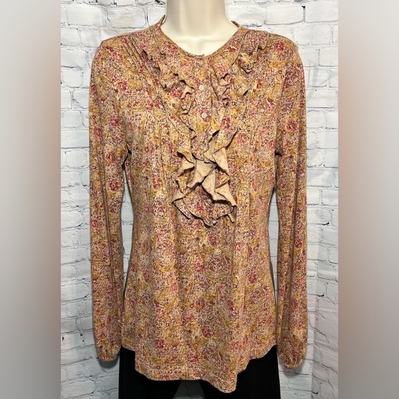 Lauren Ralph Lauren Jeans Co. Ruffle Front Blouse Size Medium - Picture 1 of 4